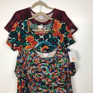 Lot Of 3 LulaRoe Carly Size XS Floral Dresses.